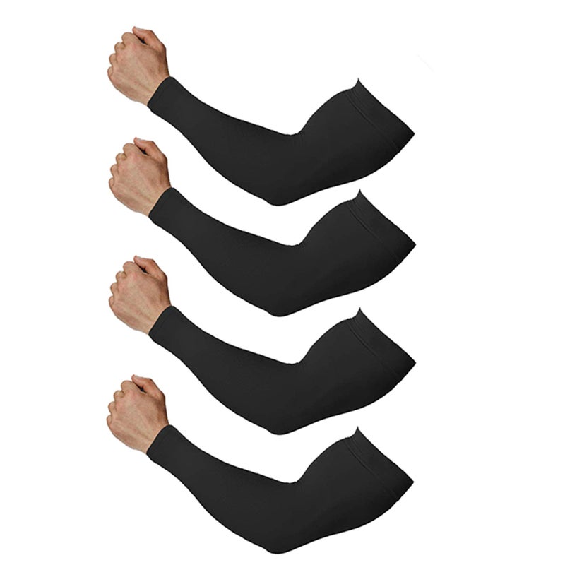Feeke Arm Sleeves for Men and Women, Sleeve to Cover Arms for Men and Women, UV Protection Cooling 4-Pairs Anti-Slip Compression Sun Sleeves for Cycling Running Outdoor Sports - Image 1